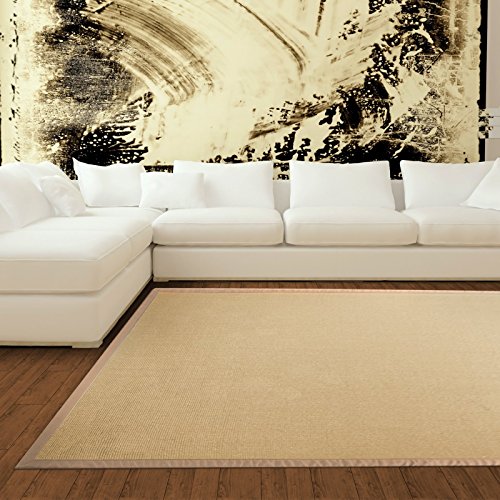 casa pura® Sisal Teppich aus Naturfasern | natur | mit Bordüre aus Baumwolle | pflegeleicht | Größe wählbar (70x130 cm) - 5