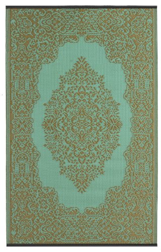Fab Hab - Istanbul - Hellblau & Bronze - Teppich/ Matte für den Innen- und Außenbereich (90 cm x 150 cm) - 2