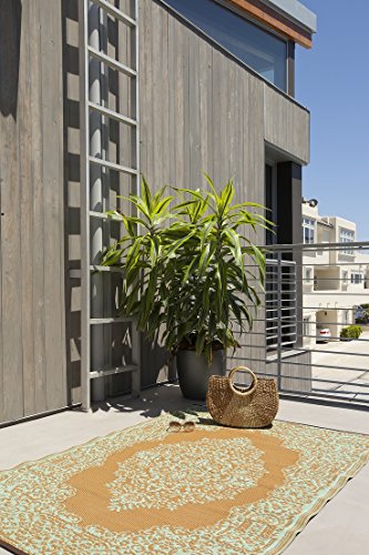 Fab Hab - Istanbul - Hellblau & Bronze - Teppich/ Matte für den Innen- und Außenbereich (90 cm x 150 cm) - 4