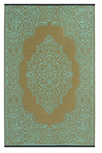 Fab Hab - Istanbul - Hellblau & Bronze - Teppich/ Matte für den Innen- und Außenbereich (90 cm x 150 cm) - 1