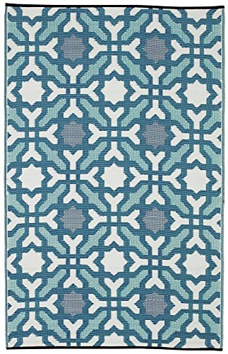 Fab Hab - Seville - Multifarben - Blau - Teppich/ Matte für den Innen- und Außenbereich (90 cm x 150 cm) - 1