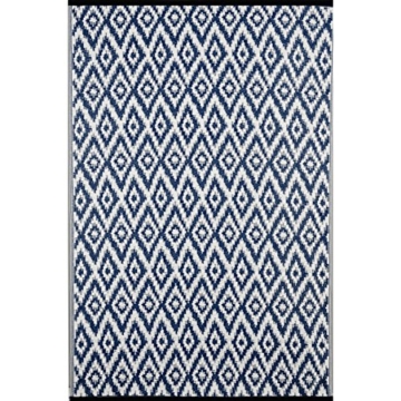 Green Decore - Kunststoff-Teppich für den Außenbereich, blaue und weiß, wendbar, leicht, 120 x 180 cm - 3