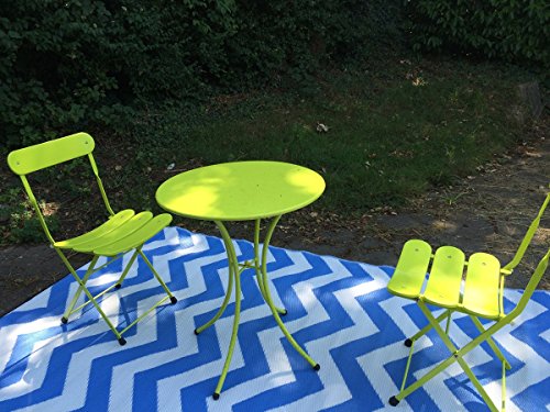 Green Decore „Psychedelia“ Wendbarer Öko-Teppich aus recyceltem Kunststoff (Plastik) für Innen und Außen / Federleicht, 150 x 240 cm, Blau / Weiß - 2