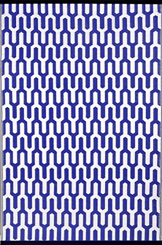 Grün Deko-wendbar-leicht Kunststoff Teppich Jubilee Royal Blau  weiß – 4 X 6 FT (120 x 180 cm), Royal Blau/Weiß - 1