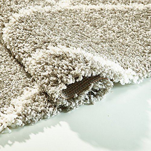 Hochfloor Teppich Berber Raute grau 160 x 230 cm -