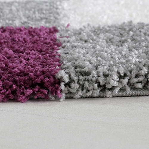 Hochflor Shaggy Teppich kariert in versch. Farben und ...