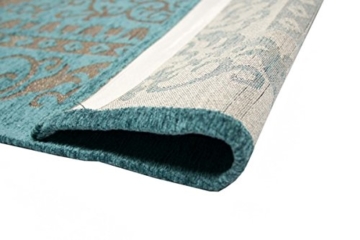 Moderner Teppich Designer Teppich Orientteppich Wohnzimmer Teppich mit Bordüre in Türkis Beige Größe 160x230 cm - 