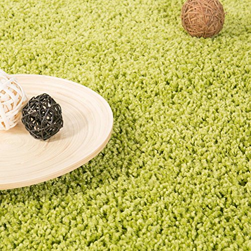 Prime Shaggy Teppich Grün Hochflor Langflor Teppiche Modern für Wohnzimmer Schlafzimmer Einfarbig - VIMODA, Maße:70x140 cm - 3