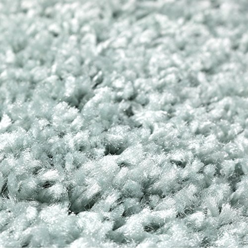 Shaggy-Teppich Pastell | Flauschige Hochflor Teppiche fürs Wohnzimmer, Esszimmer, Schlafzimmer oder Kinderzimmer | Einfarbig, Schadstoffgeprüft (Mint - 60x90 cm) - 5