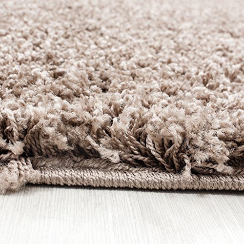 *Teppich* für Wohnzimmer günstig hochflor Shaggy Teppich mit verschiedenen Farben und Größen* Teppiche werden mit 100% PP Headset hergestellt. Gesamthöhe des Teppichs circa 30 mm. , Farbe:Beige, Größe:160x230 cm - 5
