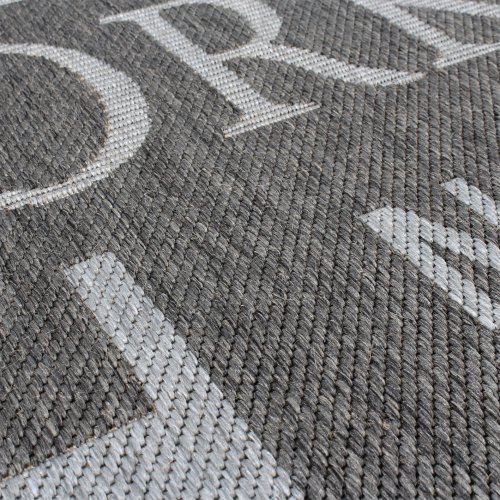 Teppich Modern City Sisal Optik Flachgewebe Designer Teppich in Grau, Grösse:60x110 cm - 2