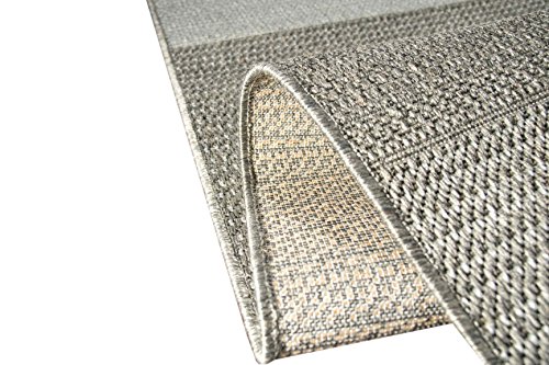 Teppich Modern Flachgewebe Kariert Sisal Optik Küchenteppich Küchenläufer Karo Design Grau Größe 60x110 cm - 7