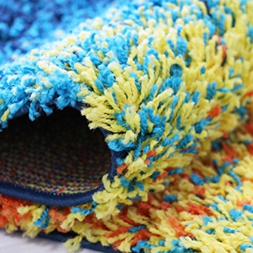Teppich Shaggy Hochflor in 5 verschiedenen Größen. Langflor Kuschelteppich farbig bunt mit Öko-Tex (200 x 290 cm) - 