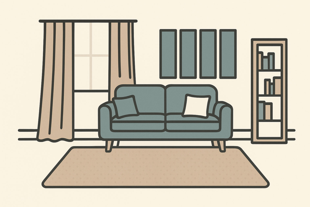 Infografik mit wichtigsten Akustikmaßnahmen für Wohnräume.