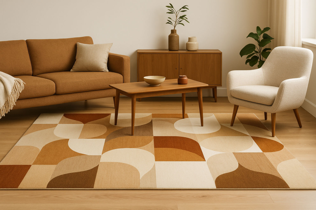 Mustertrends 2026 – Retro trifft Moderne Geometrische Muster und Retro-Designs bei Teppichen 2026